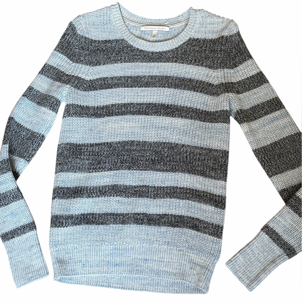 Victoria's Secret ladies blue striped stretch sweater size Small